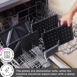 Karaca Tote Sandwich Toaster and Waffle Machine, 1000W, Inox