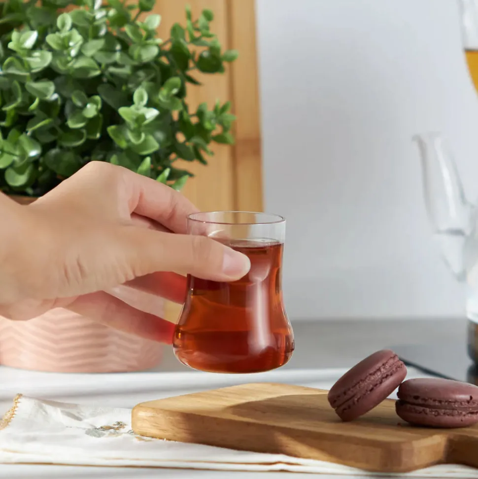 Karaca Touch Glass Turkish Tea Glass, 155ml, Transparent