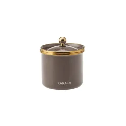 Karaca Troy Enamel Storage Jar, Small, Black Gold