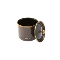 Karaca Troy Enamel Storage Jar, Small, Black Gold