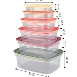 Karaca Vicks Light 6 Piece Storage Container Set, Multi
