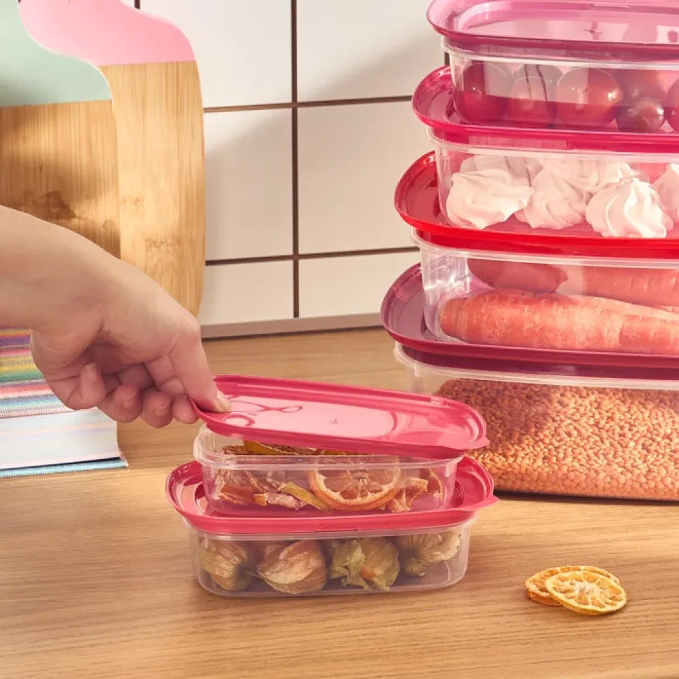 Karaca Vicks Velvet 6-Piece Storage Container, Red