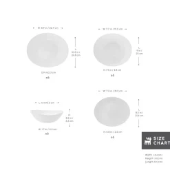 Karaca White Pure 24-Piece Glass Dinner Set for 6 People, White