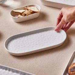 Karaca x by Refika Bembeyaz Bone China Oval Serving Platter 24cm, White