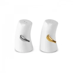 Karaca X Müge Anlı Bone China Salt and Pepper Shaker, Gold White