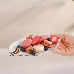 Karaca X Müge Anlı Bone China Serving Platter, 20cm, Gold White