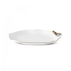 Karaca X Müge Anlı Bone China Serving Platter, 20cm, Gold White