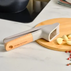 Karaca x Refika Garlic Crusher with Wooden Handled, Gray