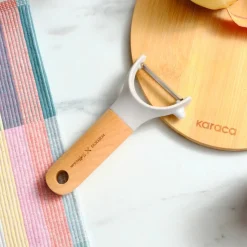 Karaca x Refika Side Peeler with Wooden Handle, Gray