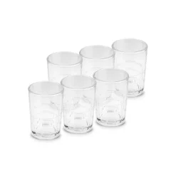 Karaca Yaren 6-Piece Glass Small Water Glass Set for 6 People, 115ml, Transparent