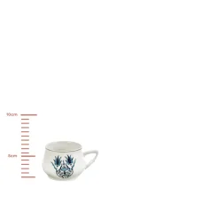 Karaca İznik 12-Piece Porcelain Espresso Turkish Coffee Cup Set for 6 People, 100ml, Multi