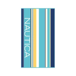 Nautica Home Aqua 100% Turkish Cotton Beach Towel, 90cmx180cm, Blue Multi
