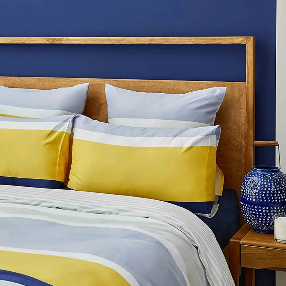 Nautica Home Bold 100% Cotton Duvet Cover Set, Single, 140cmx200cm, Yellow Multi