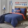 Nautica Home Creek 100% Cotton Duvet Cover Set, Double, 200cmx200cm, Navy Blue Red