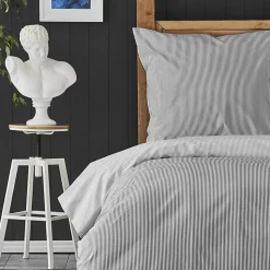 Nautica Home Darya 100% Turkish Cotton Duvet Cover Set, King, 230cmx220cm, Grey