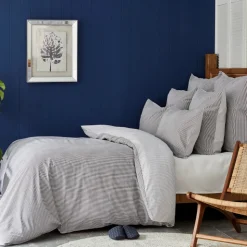 Nautica Home Darya 100% Turkish Cotton Duvet Cover Set, Double, 200cmx200cm, Grey