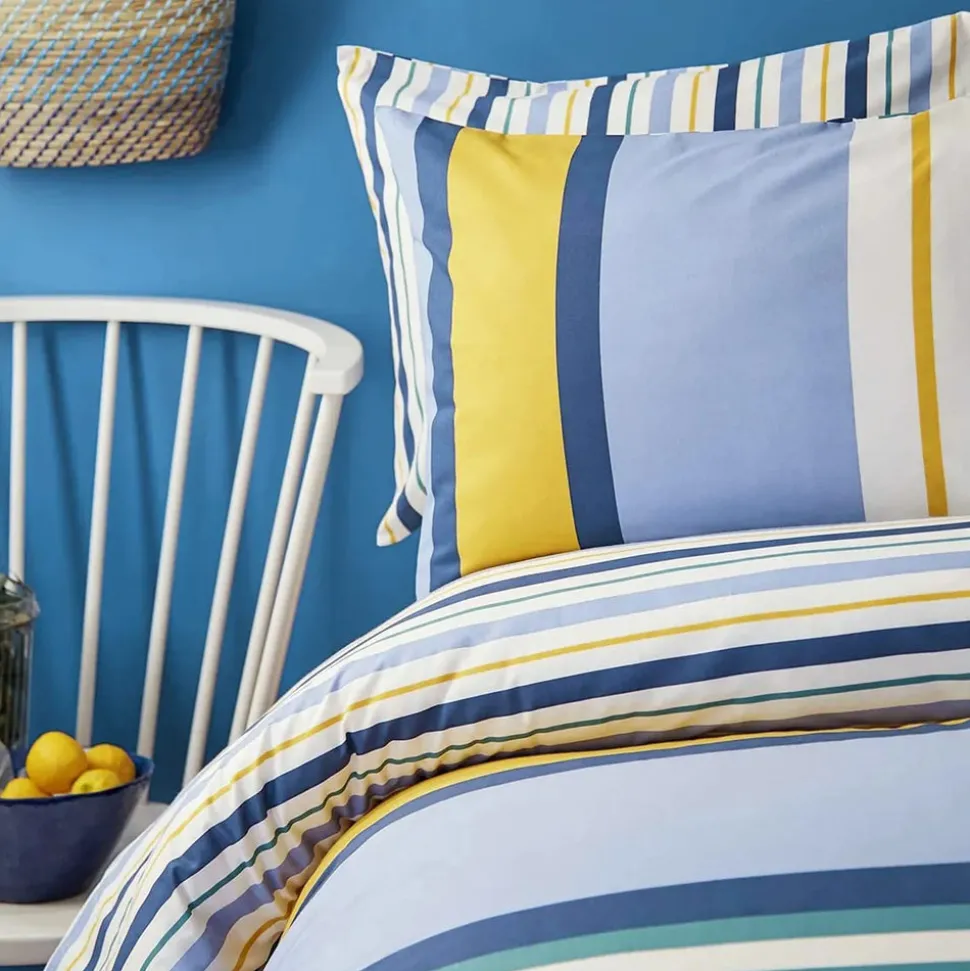 Nautica Home Dover 100% Turkish Cotton Duvet Cover Set, Single, 140cmx200cm, Blue Multi