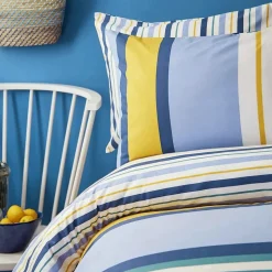 Nautica Home Dover 100% Turkish Cotton Duvet Cover Set, Super King, 260cmx220cm, Blue Multi