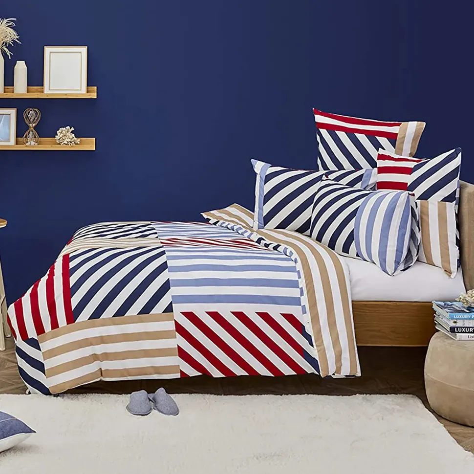 Nautica Home Kai 100% Cotton Duvet Cover Set, Double, 200cmx200cm, Blue Multi