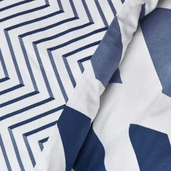 Nautica Home Orion 100% Turkish Cotton Duvet Cover Set, Single, 140cmx200cm, Navy Blue White