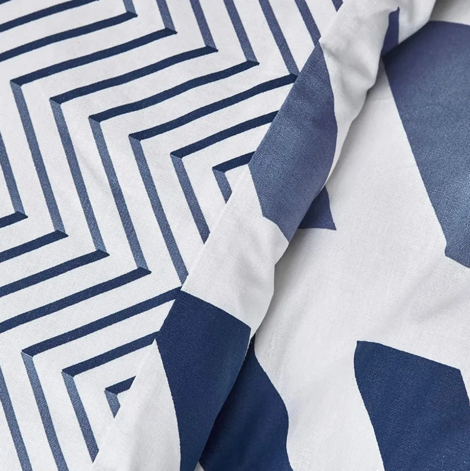 Nautica Home Orion 100% Turkish Cotton Duvet Cover Set, Single, 140cmx200cm, Navy Blue White