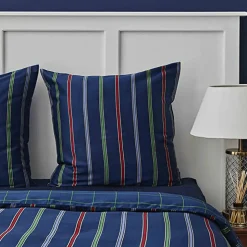 Nautica Home Ray 100% Cotton Duvet Cover Set, Double, 200cmx200cm, Navy Blue Multi