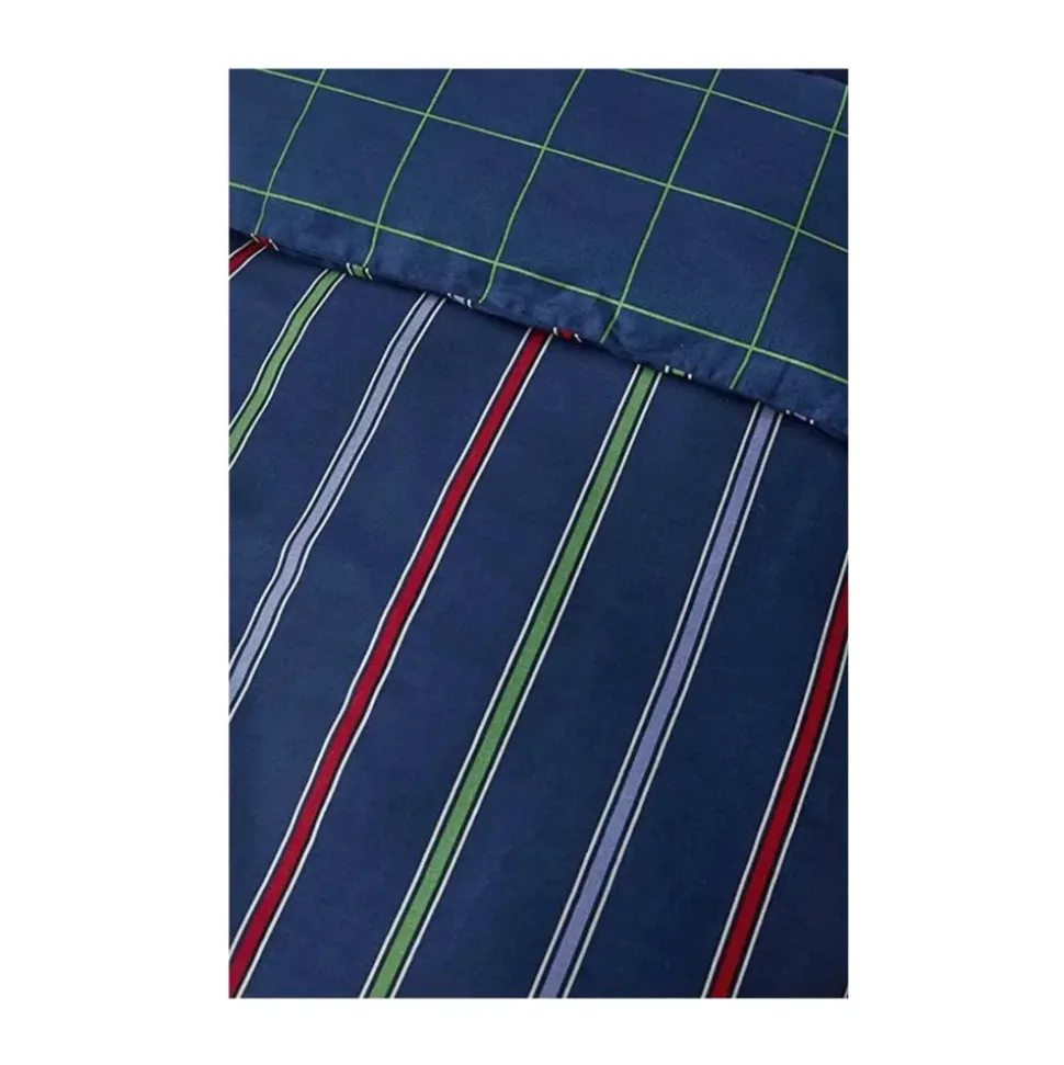 Nautica Home Ray 100% Cotton Duvet Cover Set, Double, 200cmx200cm, Navy Blue Multi