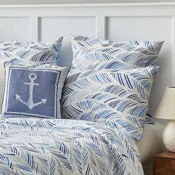 Nautica Home Wave 100% Turkish Cotton Duvet Cover Set, Single, 140cmx200cm, Blue White