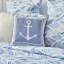 Nautica Home Wave 100% Turkish Cotton Duvet Cover Set, Single, 140cmx200cm, Blue White