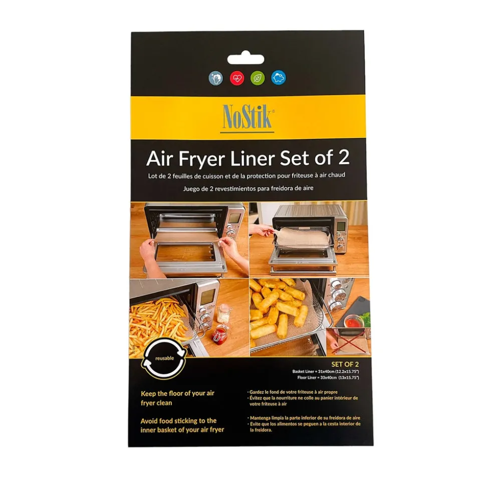 Nostik 2-Piece Rectangular Air Fyer and Oven Liner, Brown