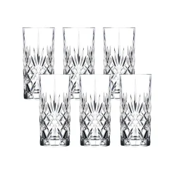 Rcr Melodia 6-Piece Highball Glass Set, 360ml, Transparent