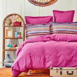 Sarah Anderson Adya 100% Turkish Cotton Duvet Cover and Pillow Set, Double, Purple