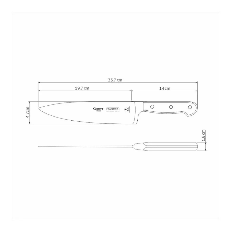 Tramontina Stainless Steel Chef's Knife, Inox