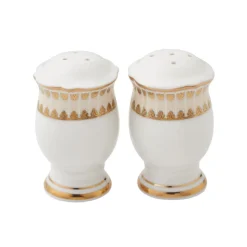Weimar Joanna Of Bavaria 63-Piece Fine Bone China Dinner Set for 12 People, White Gold